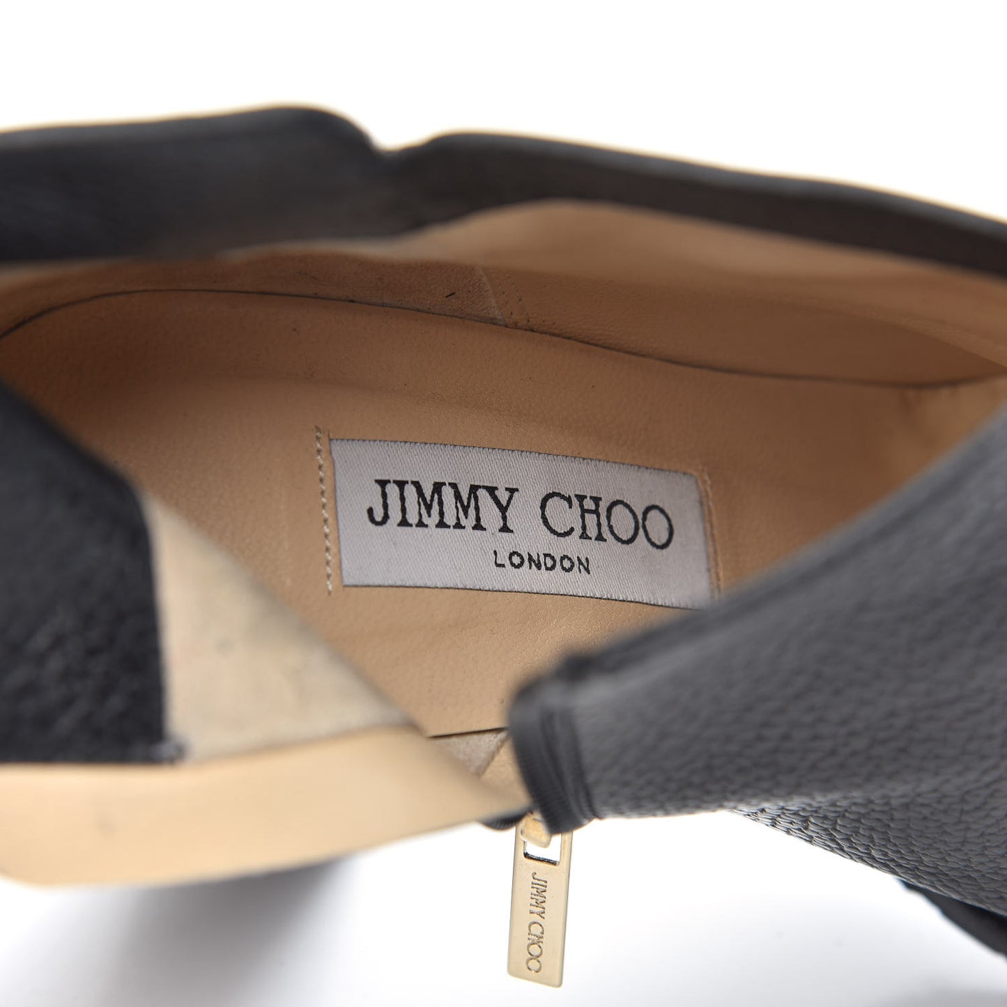 Grainy Calfskin Ankle Boots 38.5 Black