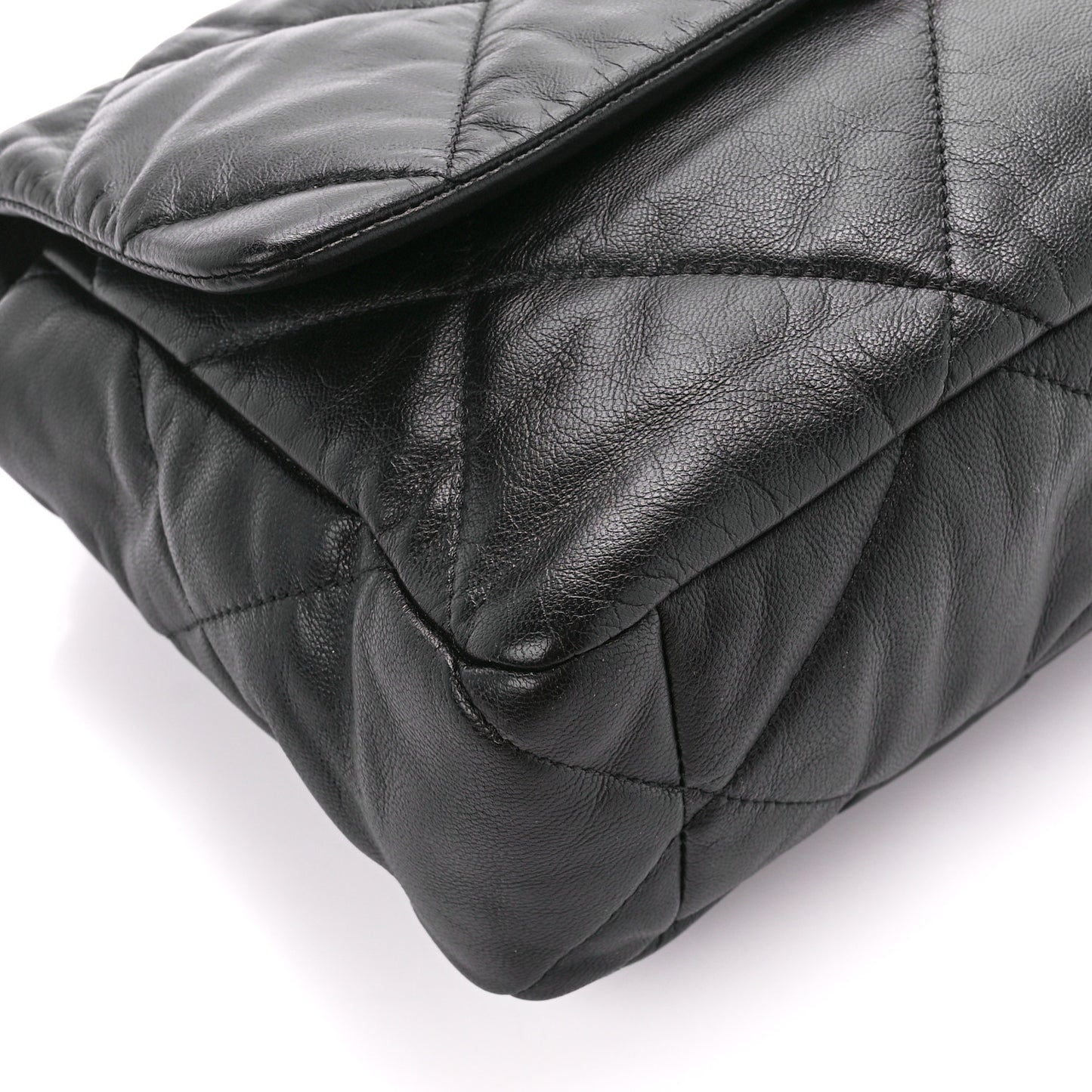 Goatskin Quilted Large Chanel 19 Flap Black