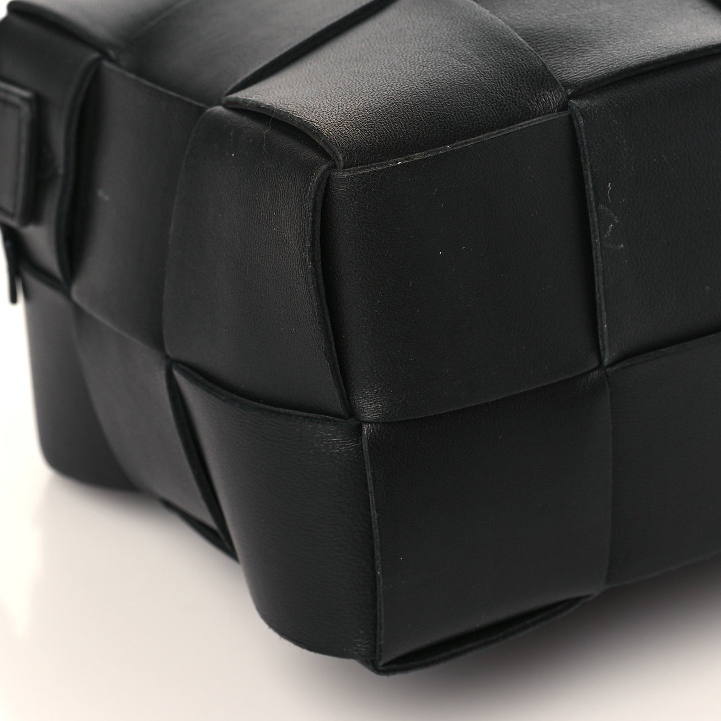 Lambskin Maxi Intrecciato Brick Cassette Bag Black