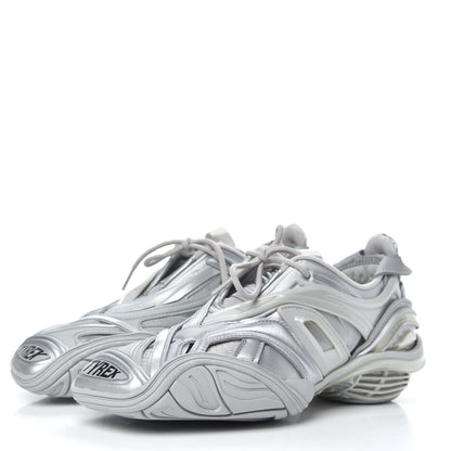 Balenciaga Metallic Rubber Mesh Womens Tyrex Sneakers 38 Monocolor Silver 3 of 8