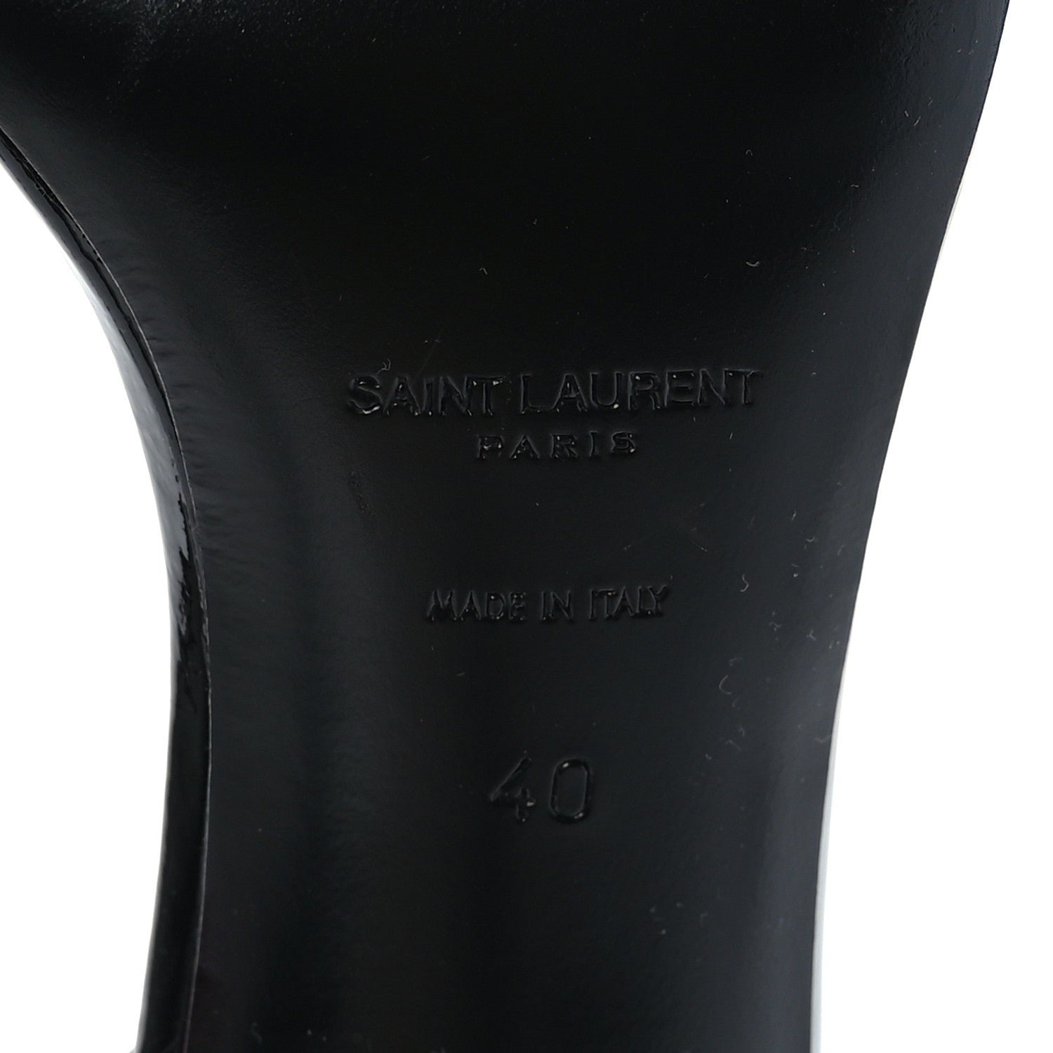 Saint Laurent Patent Amber Flower Ankle Pumps 40 Black 7 of 7