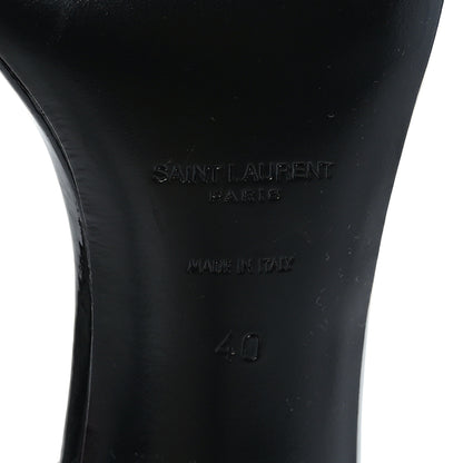 Saint Laurent Patent Amber Flower Ankle Pumps 40 Black 7 of 7
