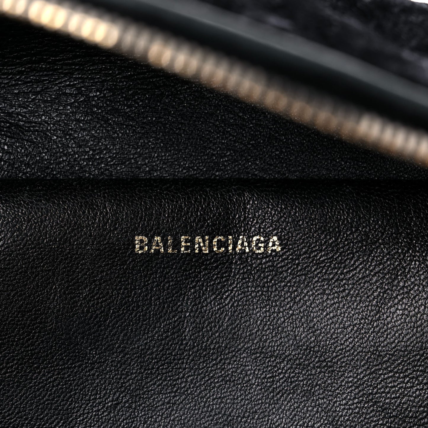 Crushed Velvet Logo Embossed XXS Souvenir Belt Bag Black