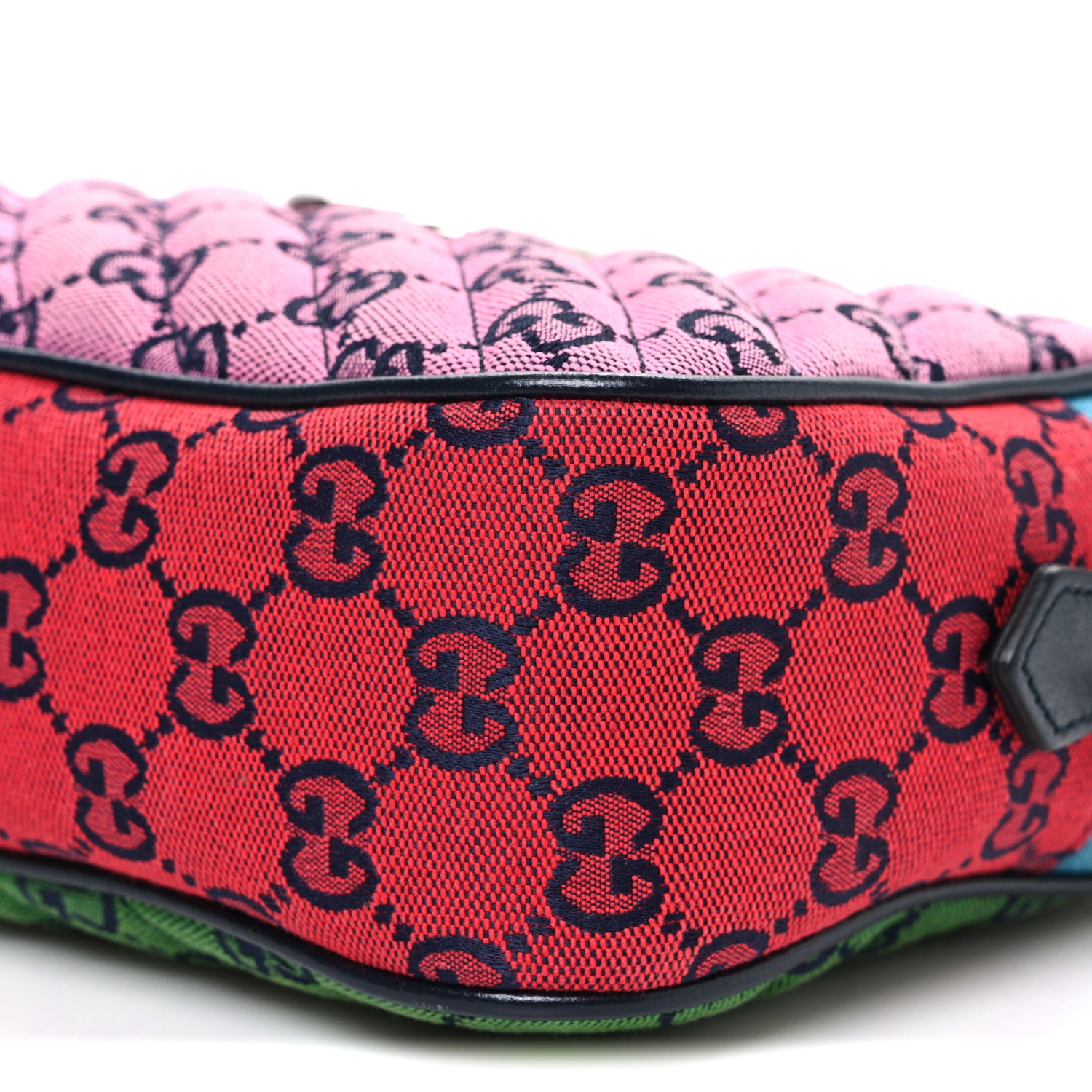 Gucci Monogram Multicolor Matelasse Diagonal Small GG Marmont Chain Shoulder Bag Pink Blue Green Red Light Blue 10 of 10