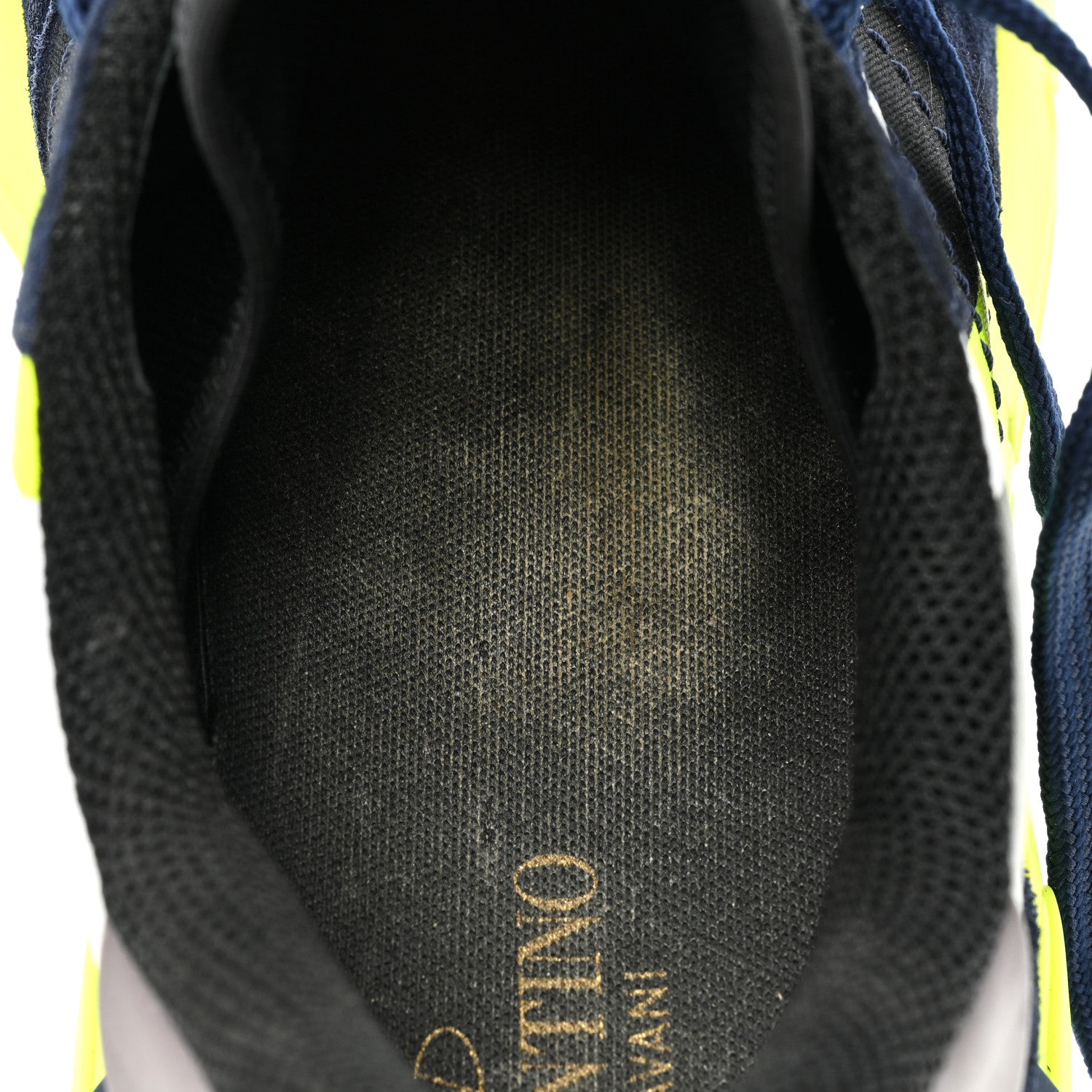 Valentino Garavani Suede Nappa Camouflage Mens Rockrunner Plus Sneakers 45 Black Lime 10 of 11