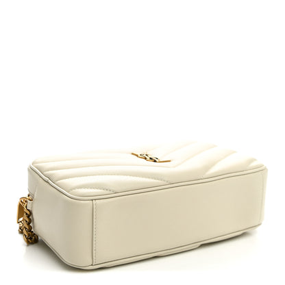 Saint Laurent Lambskin Chevron Quilted Medium Loulou Camera Bag Crema Soft 3 of 8