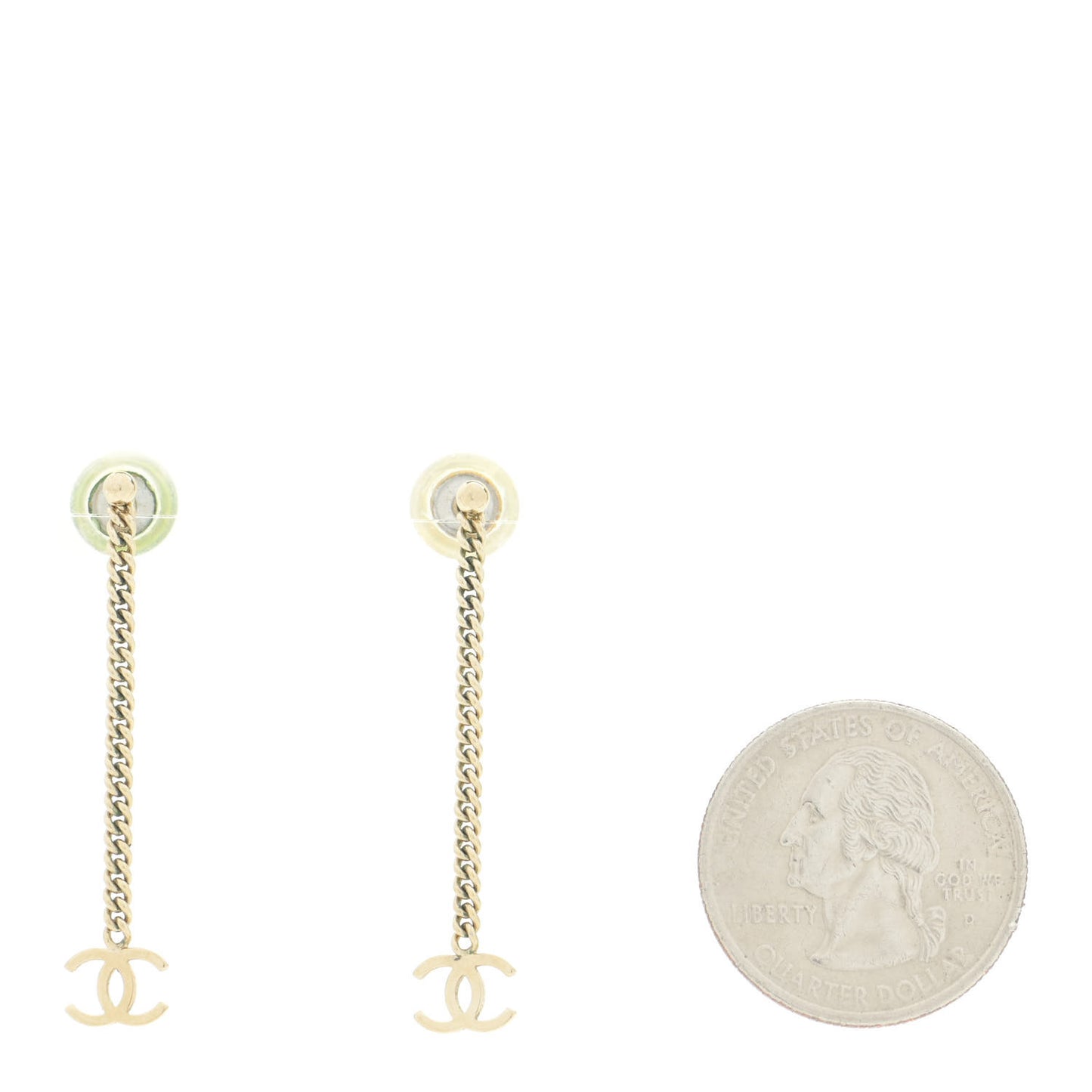 CC Long Drop Earrings Gold