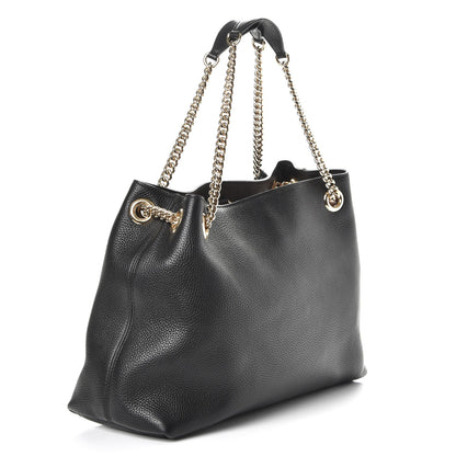 Gucci Pebbled Calfskin Medium Soho Chain Shoulder Bag Black 3 of 7