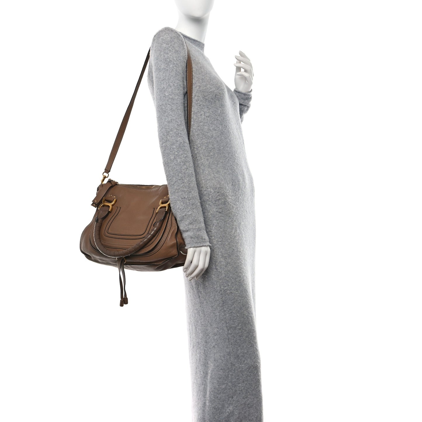 Calfskin Medium Marcie Satchel Nut