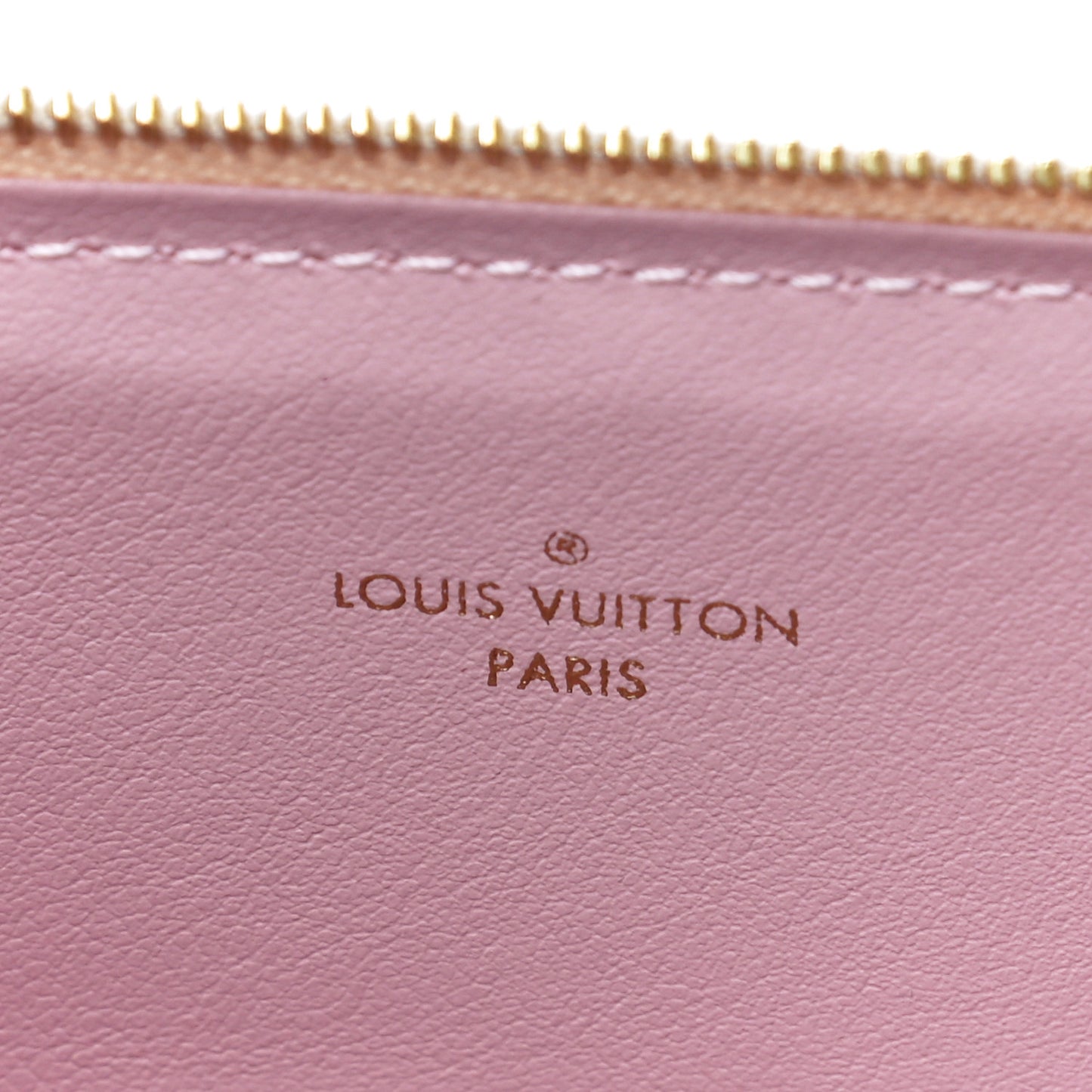 Damier Azur Pochette Felicie Chain Wallet Rose Ballerine