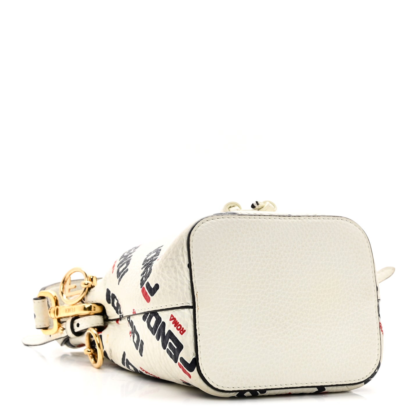 X FILA Vitello F is Fendi Mania Mini Mon Tresor Bucket Bag White