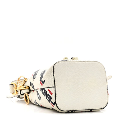 Fendi X FILA Vitello F is Fendi Mania Mini Mon Tresor Bucket Bag White 4 of 10