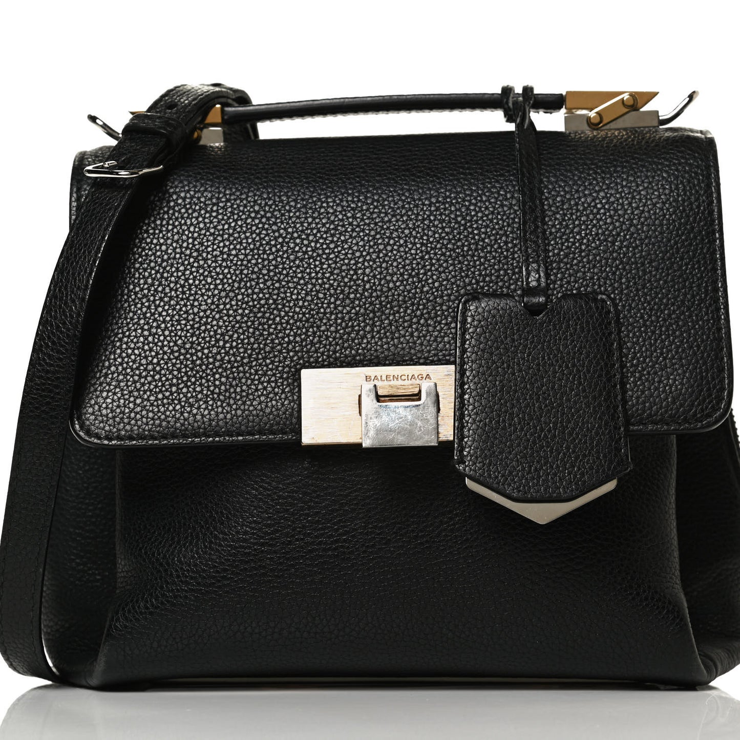 Grained Calfskin Le Dix Mini Soft Cartable Crossbody Black