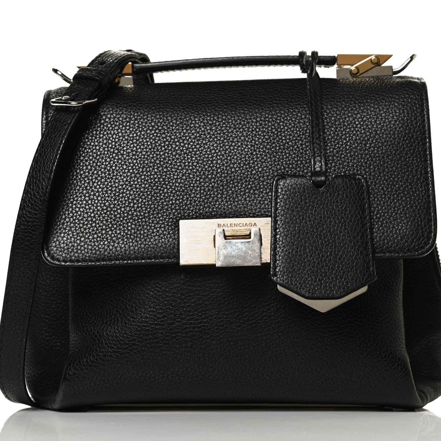 Balenciaga Grained Calfskin Le Dix Mini Soft Cartable Crossbody Black 7 of 14
