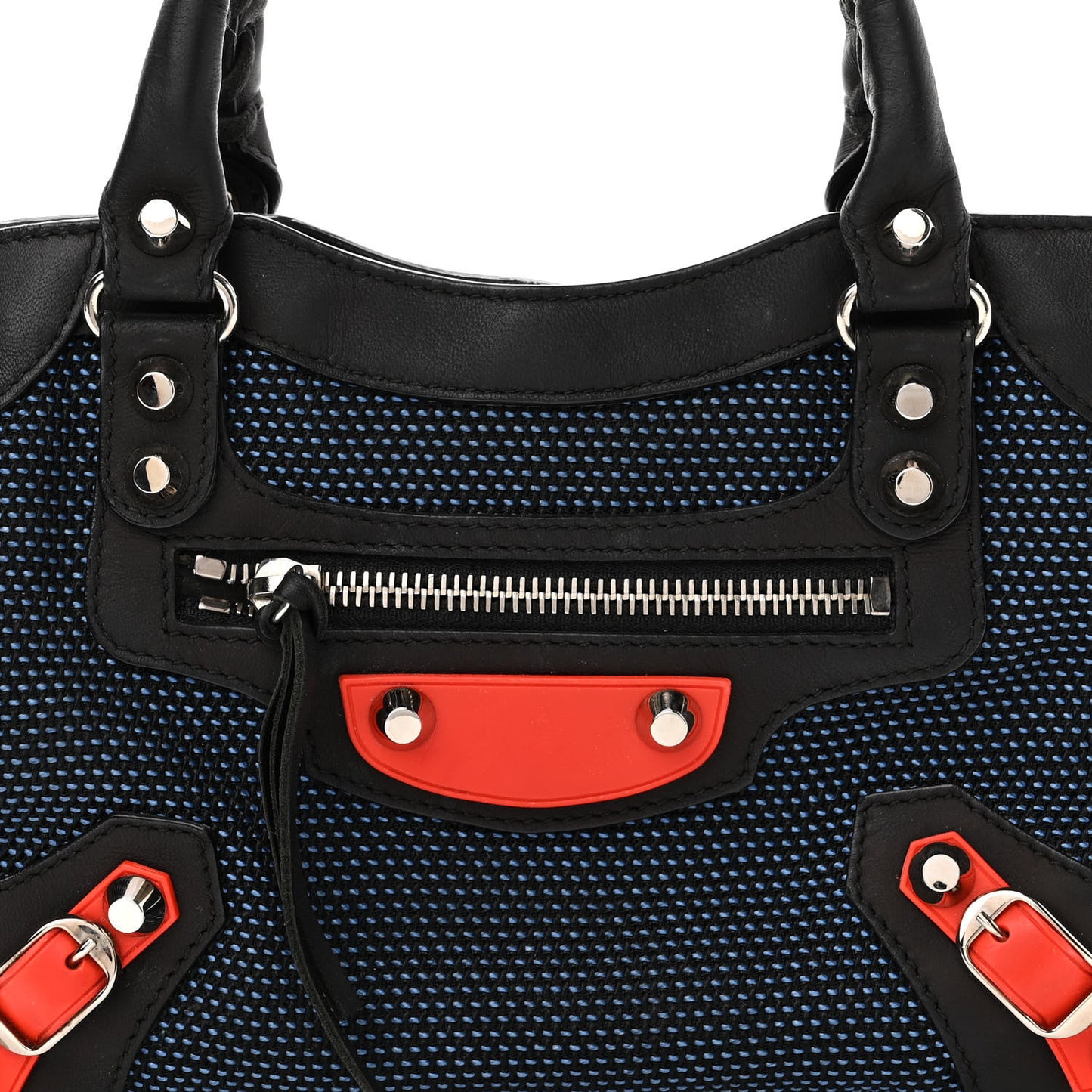 Mesh Agneau Arena Classic Silver Hardware Mini City Black Navy Orange