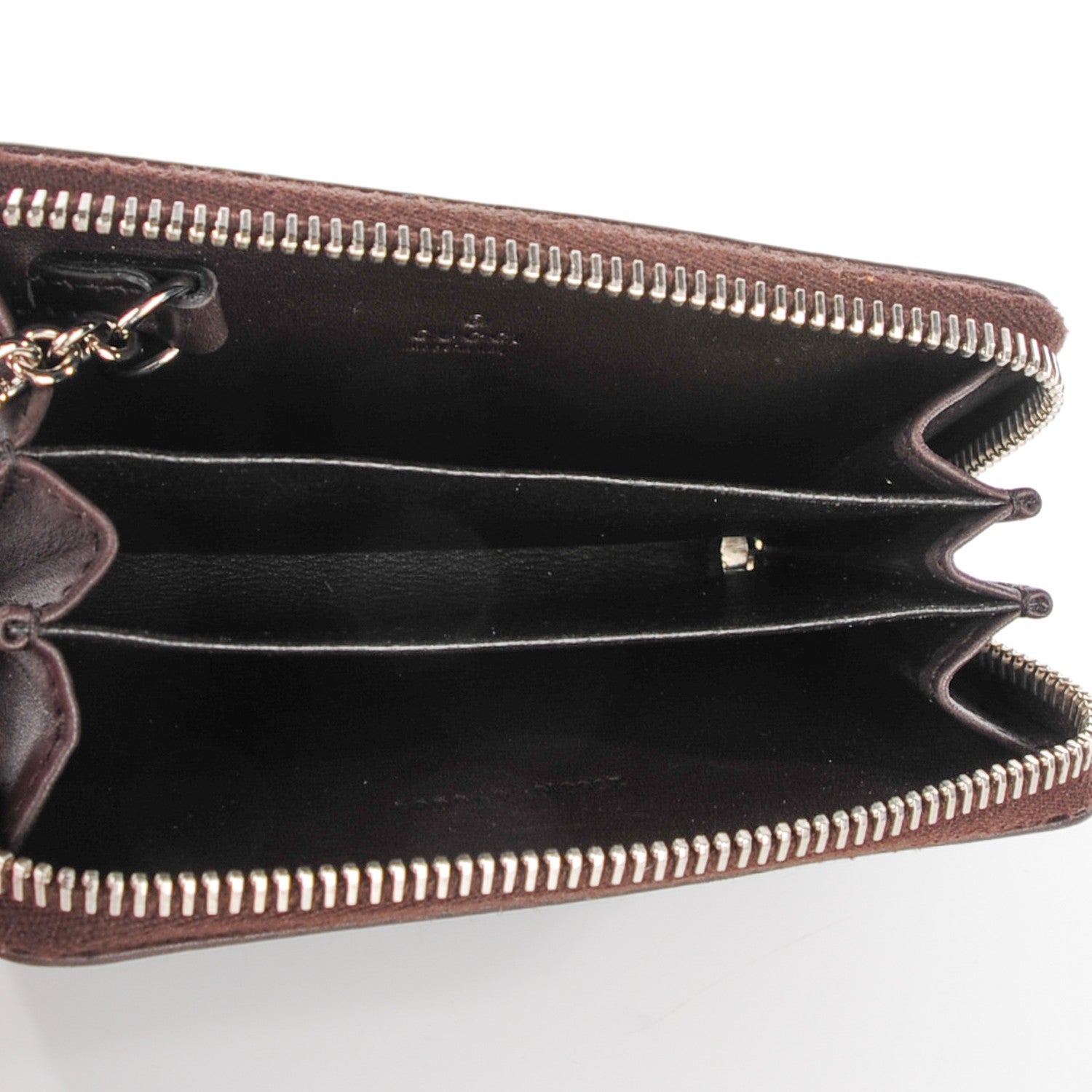 Gucci Guccissima Zip Around Key Ring Coin Purse Dark Brown 5 of 8