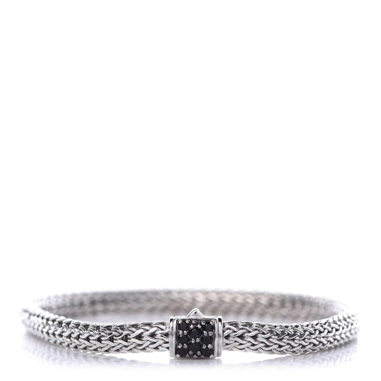 John Hardy Sterling Silver Black Sapphire 5mm Classic Chain Bracelet 1 of 4