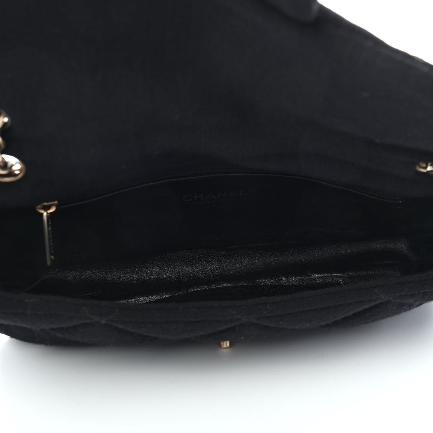 Jersey Quilted Medium Single Flap Black