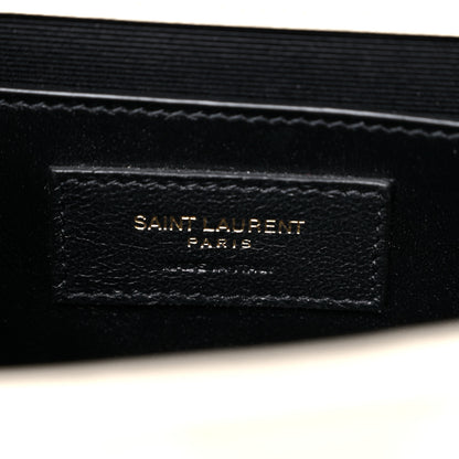 Saint Laurent Grain De Poudre Textured Mixed Matelasse Triquilt Small Monogram Satchel Blanc Vintage 6 of 8
