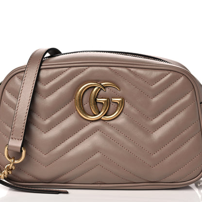 Gucci Calfskin Matelasse Small GG Marmont Chain Shoulder Bag Porcelain Rose 9 of 11