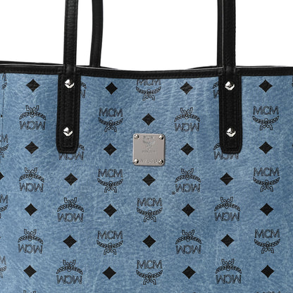 MCM Visetos Medium Project Reversible Shopper Tote Munich Blue 12 of 17
