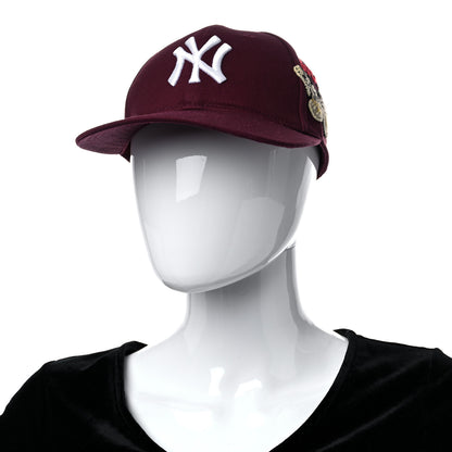 Gucci X MLB Cotton NY Yankees Baseball Hat 57-61 Lacquer 2 of 9