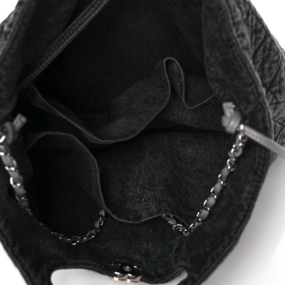 Chanel Denim Quilted 31 Denimpression Shopping Bag Grey Black 5 of 10