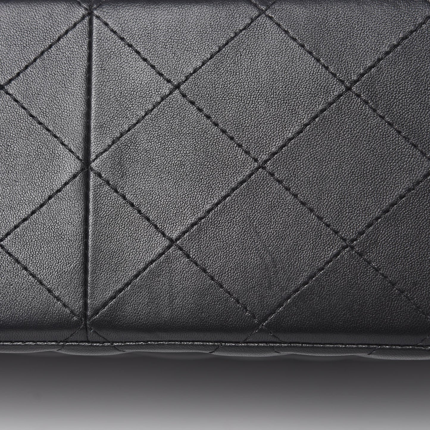Lambskin Quilted Jumbo Double Flap Black