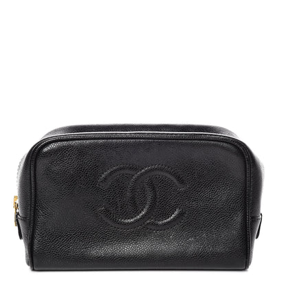 Chanel Caviar CC Large Cosmetic Case Black 1 of 13