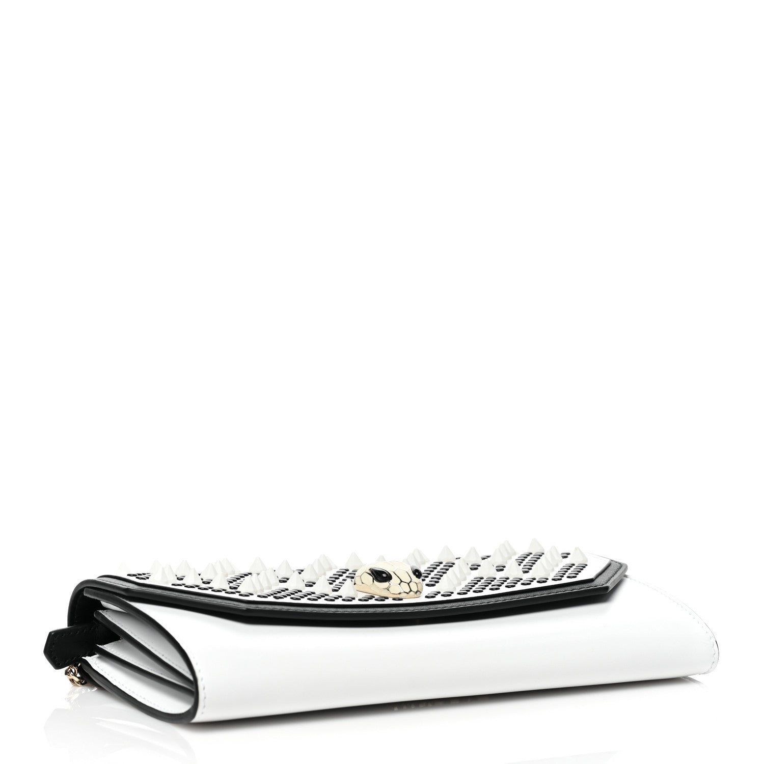 Bulgari X NICHOLAS KIRKWOOD Calfskin Studded Serpenti Chain Wallet White 3 of 10