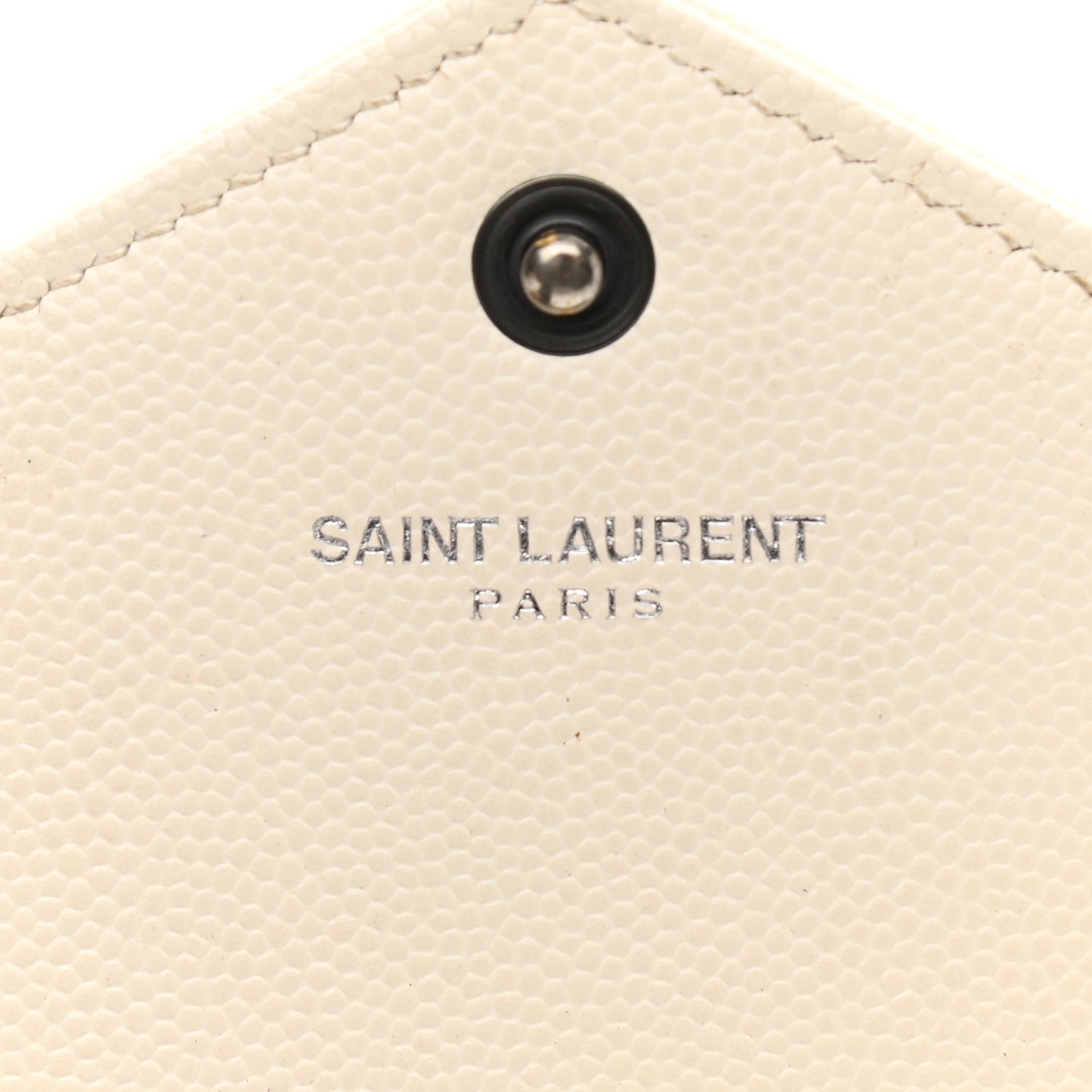 Grain De Poudre Matelasse Chevron Monogram Envelope Chain Wallet Dove White
