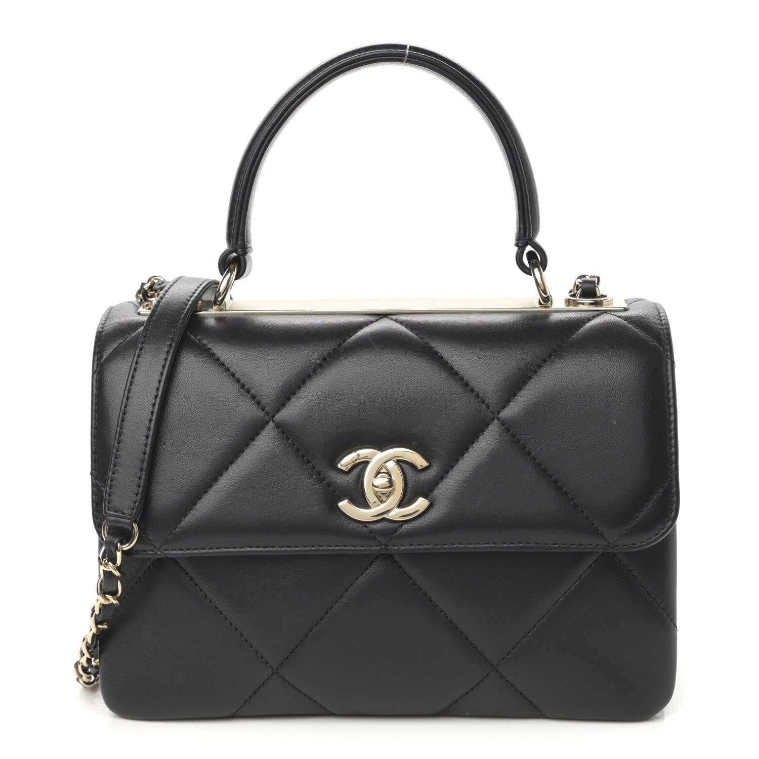 Chanel Lambskin Quilted Small Trendy CC Dual Handle Flap Bag Black 1 of 13