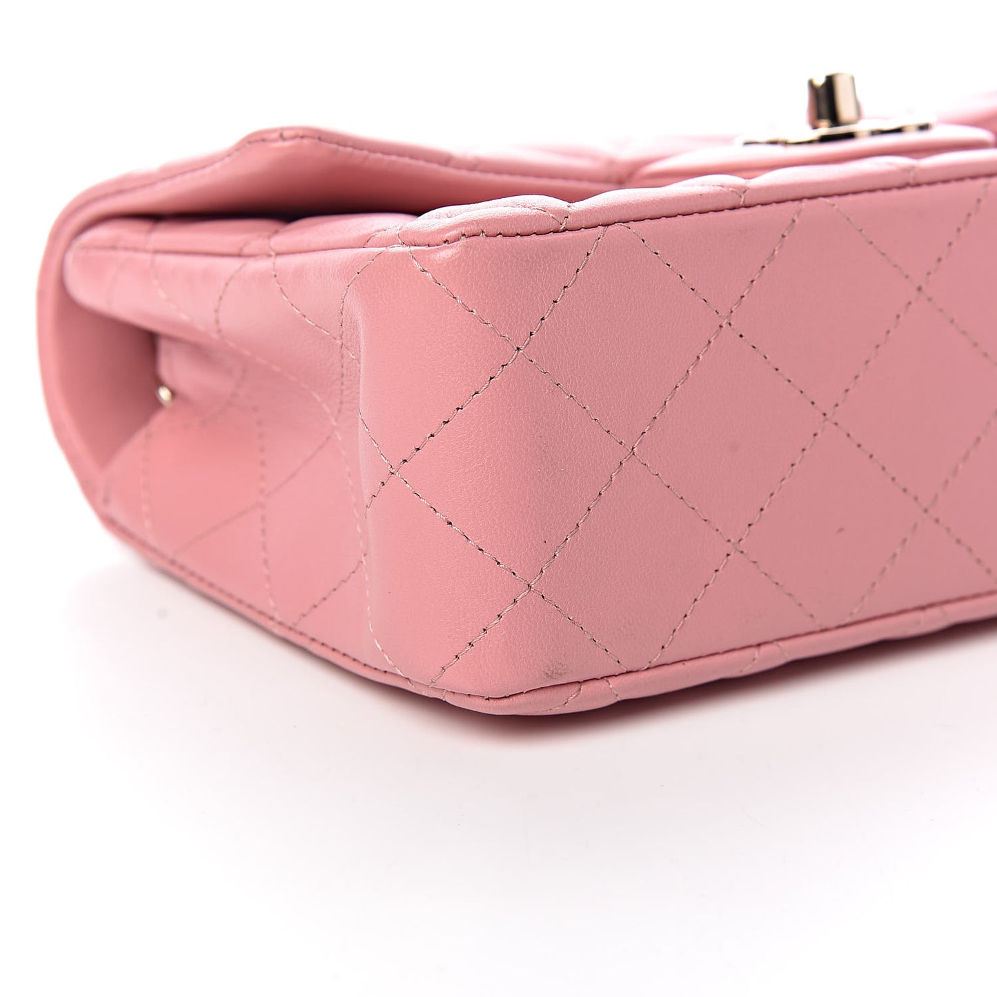 Lambskin Quilted Mini Rectangular Flap Pink