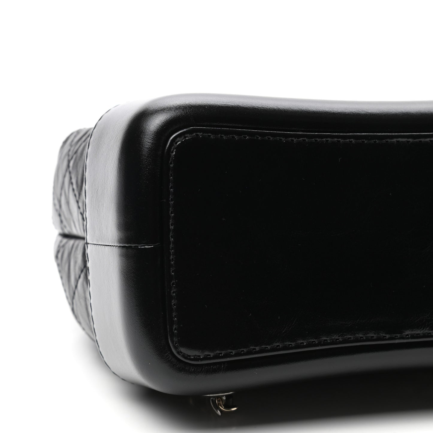 Aged Calfskin Quilted Small Gabrielle Backpack Black