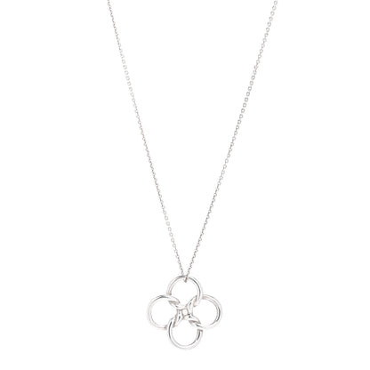 Tiffany Sterling Silver Elsa Peretti Quadrifoglio Pendant Necklace 1 of 4