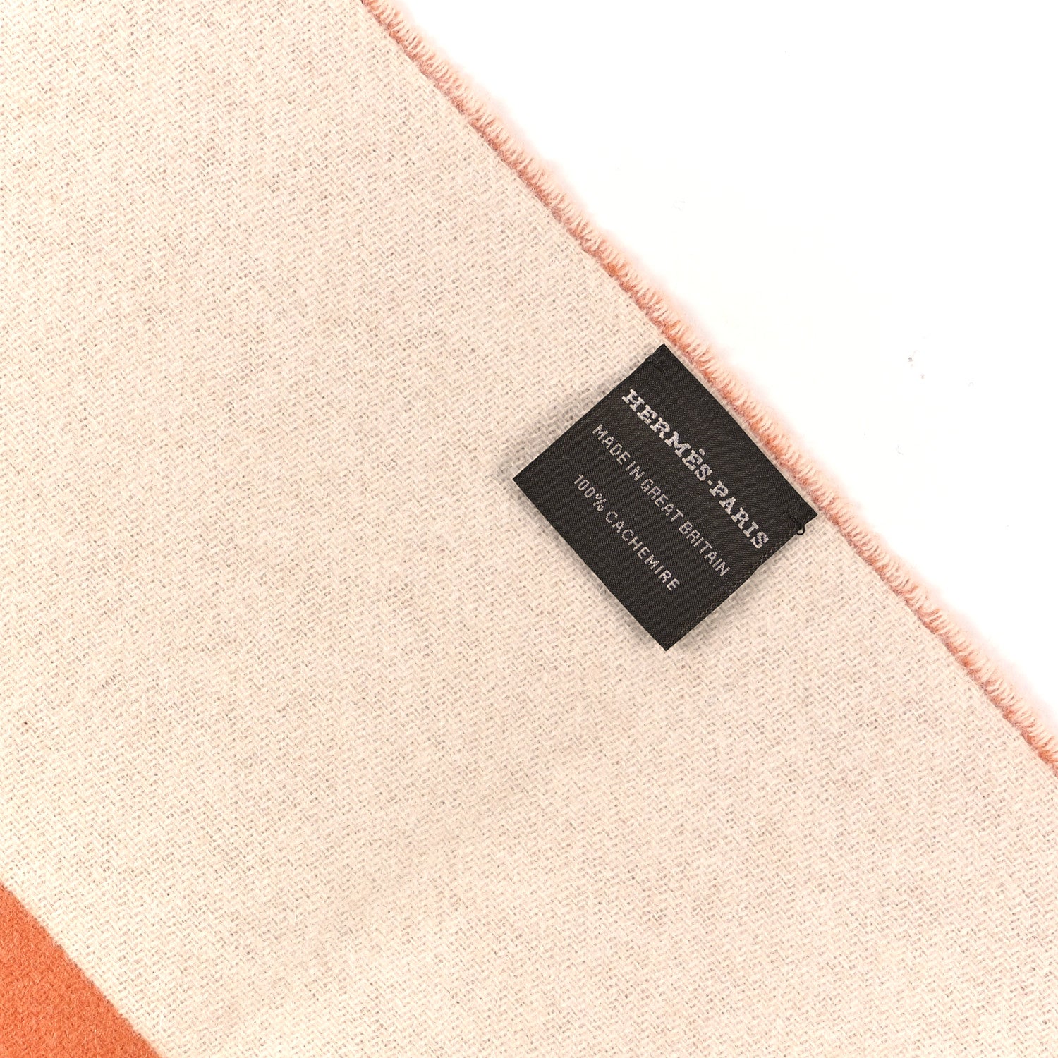 Hermes Cashmere Casaque Grand Mors Muffler Orange Ivory 3 of 4