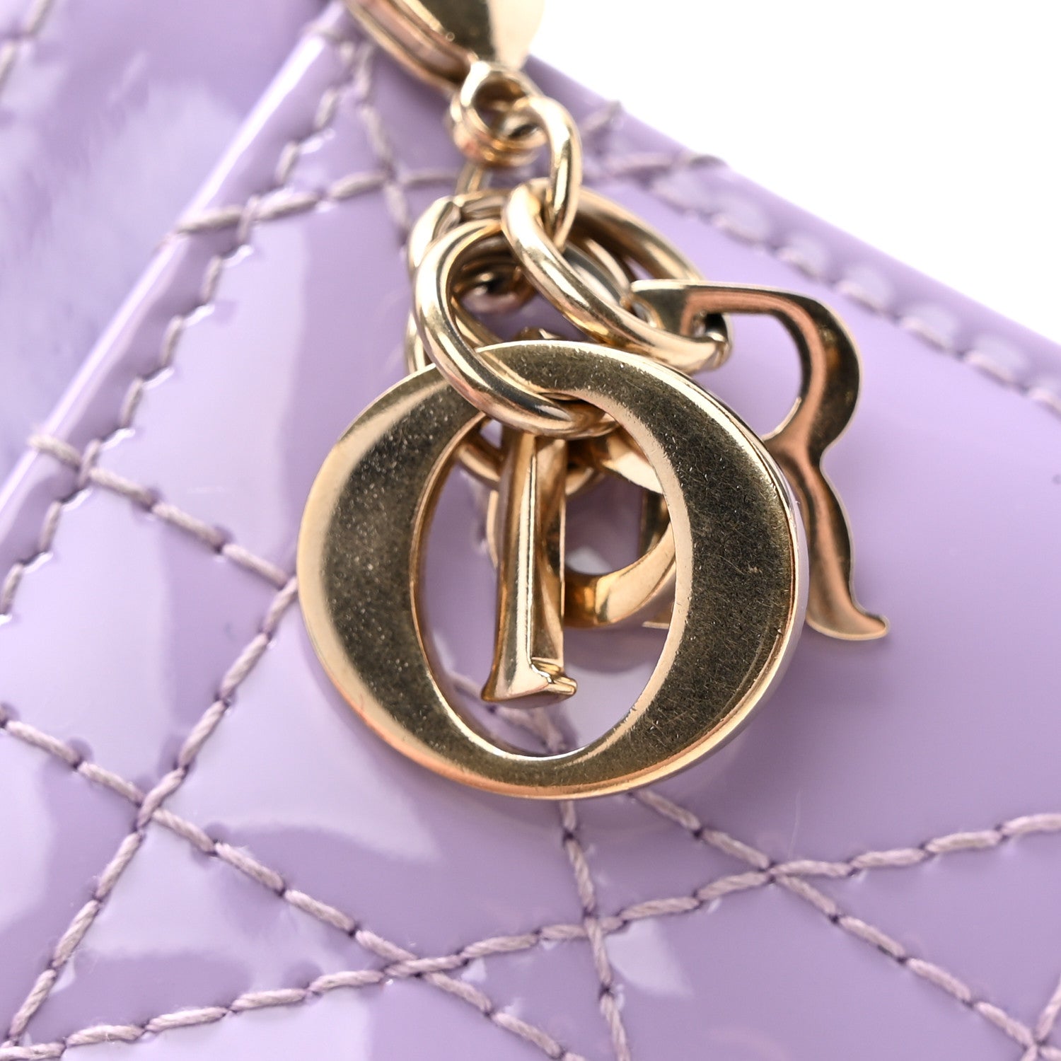 Christian Dior Patent Cannage Lady Dior Freesia Card Holder Lilac 8 of 10