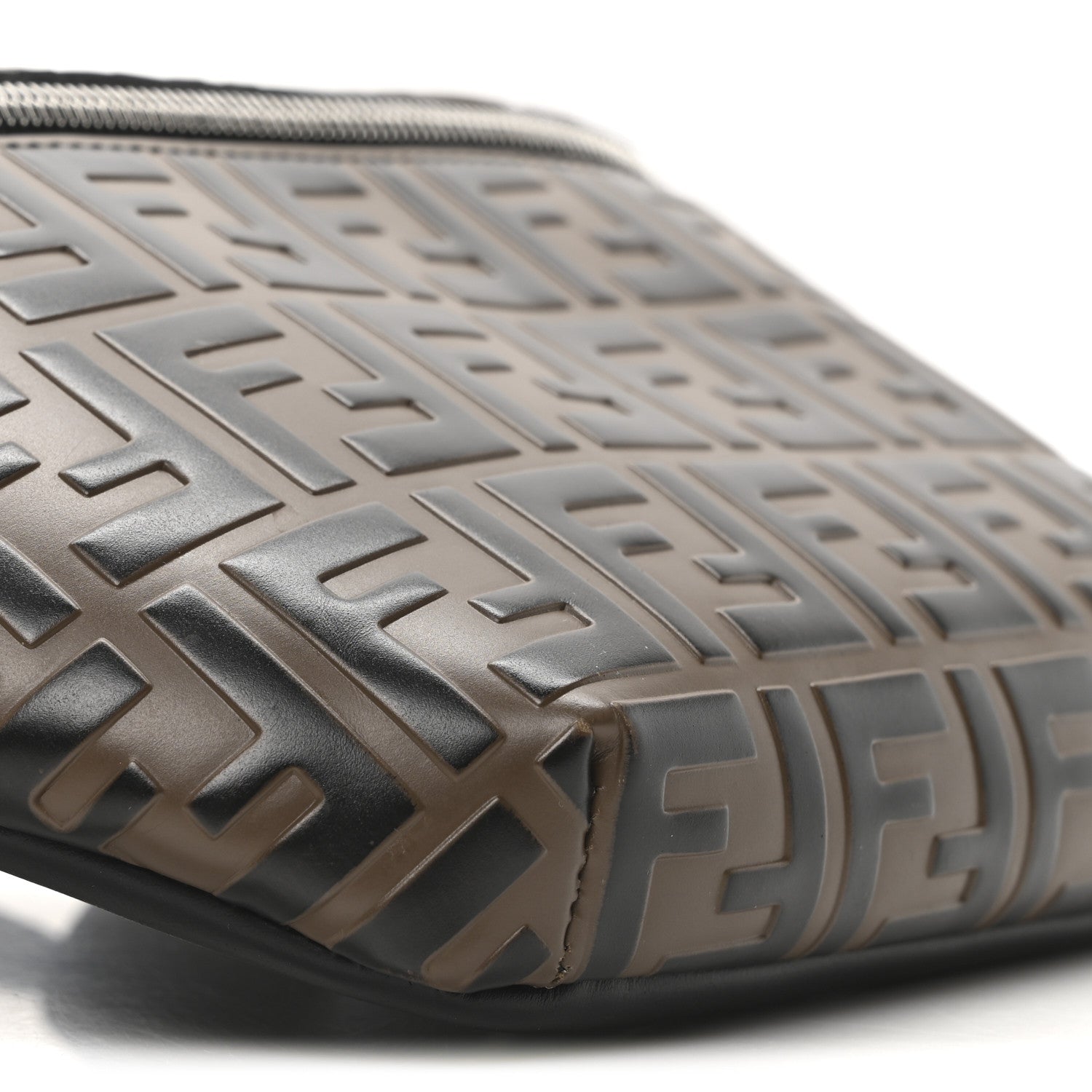 Fendi Vitello Century Bi-Color FF 1974 Embossed Belt Bag Maya Black 9 of 10