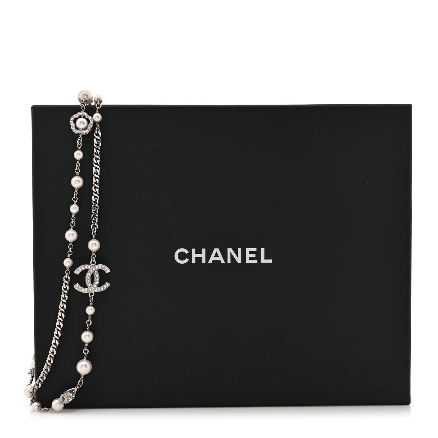 Pearl Crystal CC Starfall Necklace Silver