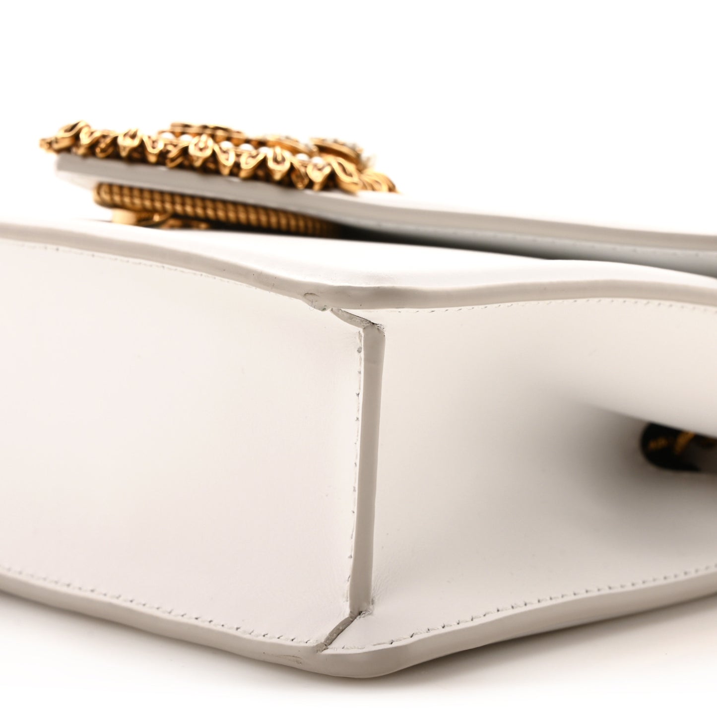 Smooth Calfskin Small Devotion Envelope Top Handle Bag White