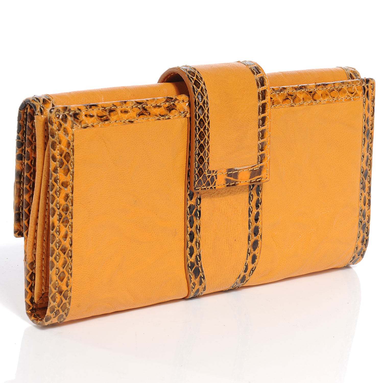 Jimmy Choo Elaphe Snakeskin Uma Wallet Yellow 3 of 8