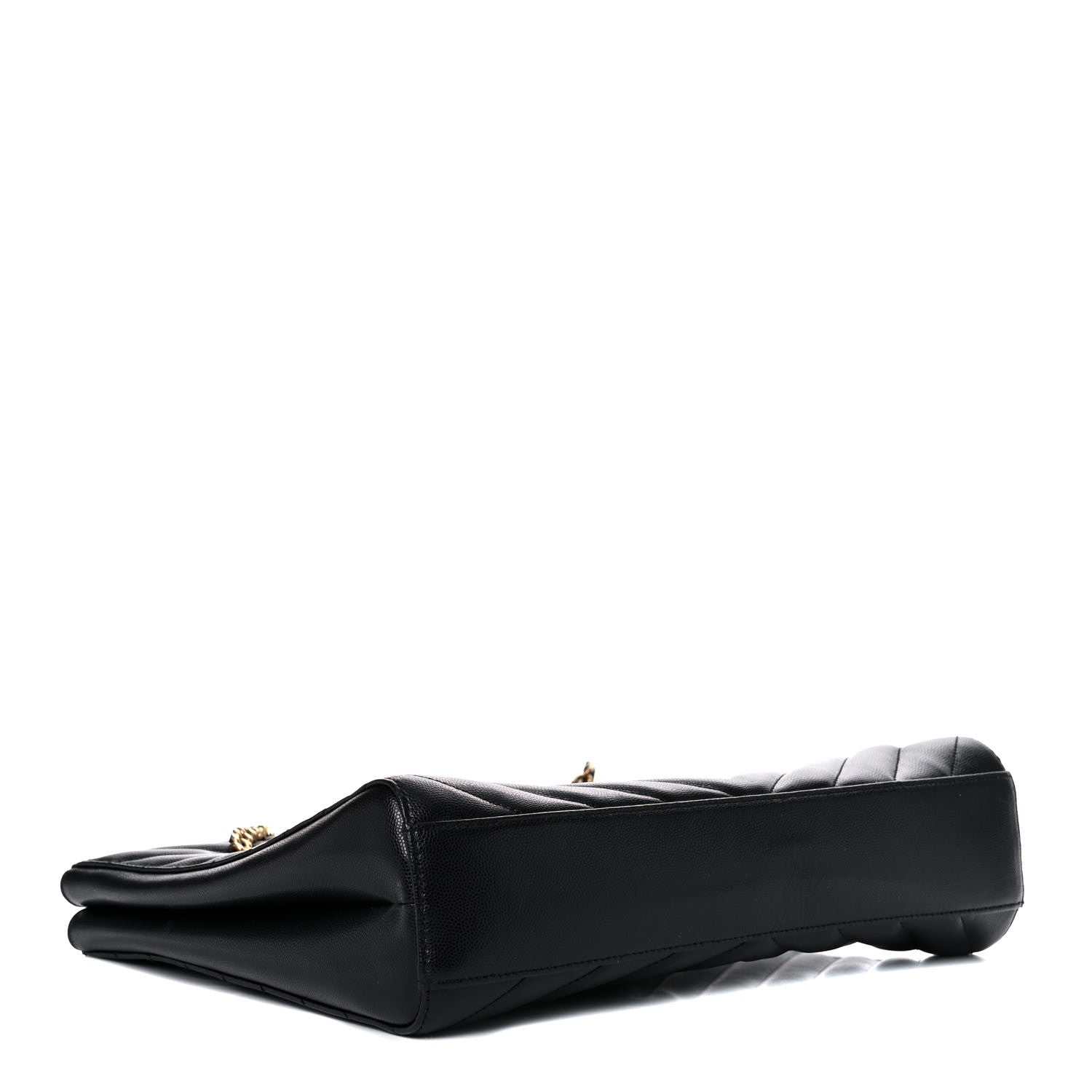Saint Laurent Grain De Poudre Matelasse Chevron Medium Tribeca Shopping Bag Black 4 of 11