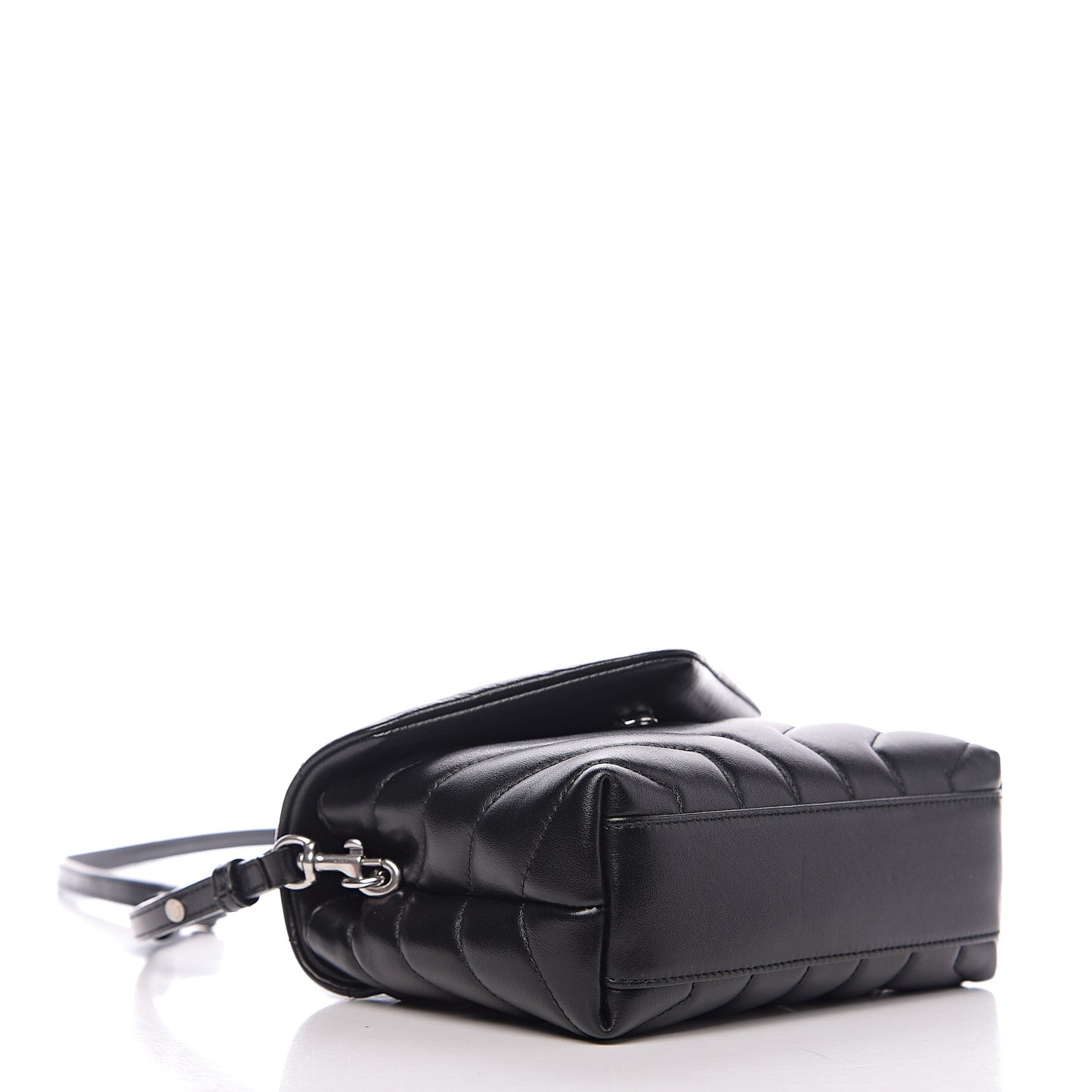Calfskin Y Quilted Monogram Toy Loulou Crossbody Bag Black