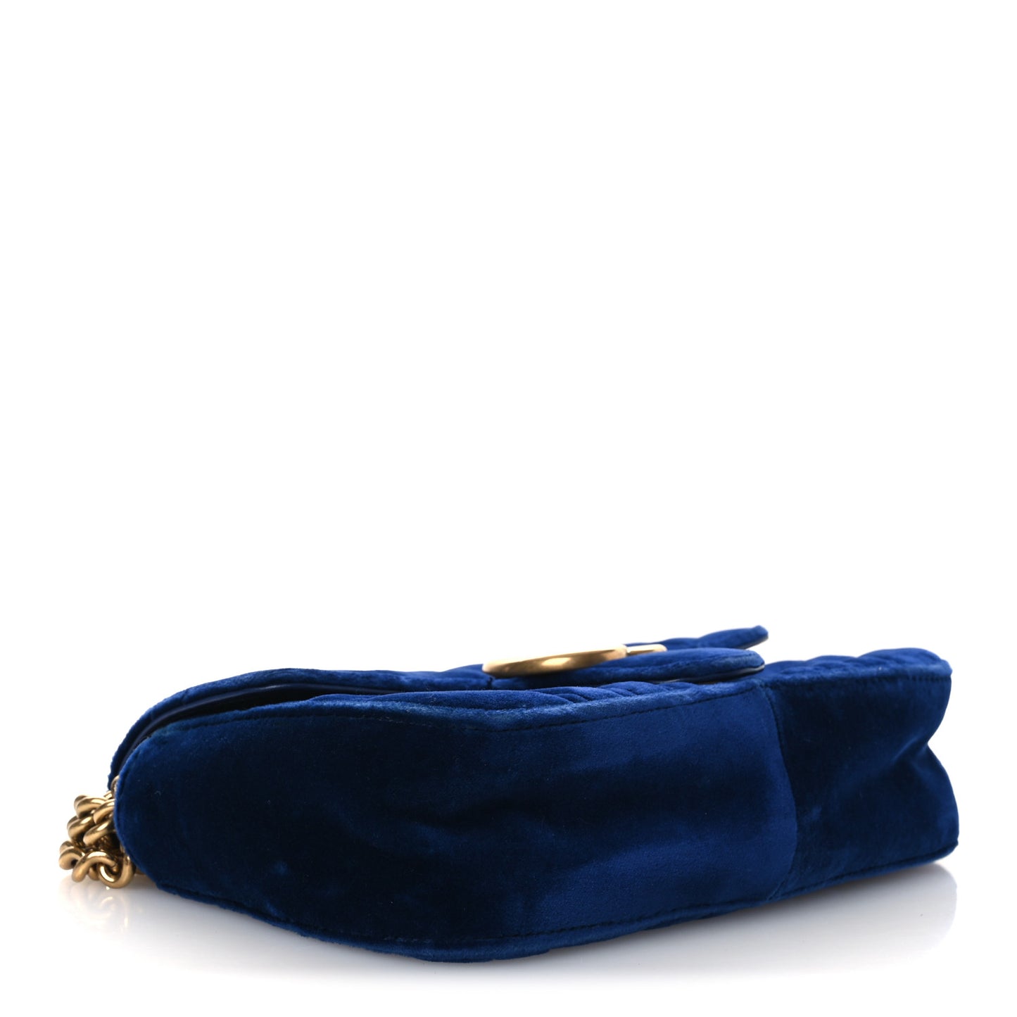 Velvet Matelasse Mini GG Marmont Shoulder Bag Cobalt Blue