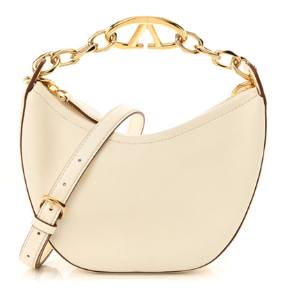 Valentino Garavani Nappa Mini Vlogo Moon Hobo Bag Ivory 1 of 10