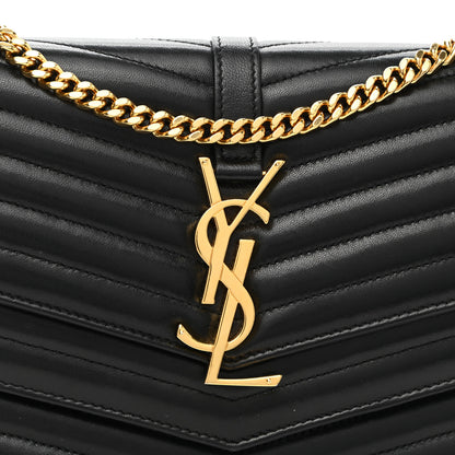 Saint Laurent Lambskin Matelasse Chevron Monogram Sulpice Chain Wallet Black 11 of 13