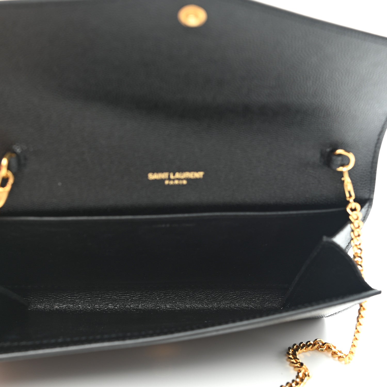 Saint Laurent Grain De Poudre Uptown Chain Wallet Black 4 of 7