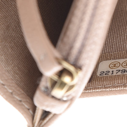 Chanel Goatskin Diagonal Quilted Wallet On Chain WOC Beige 7 of 11