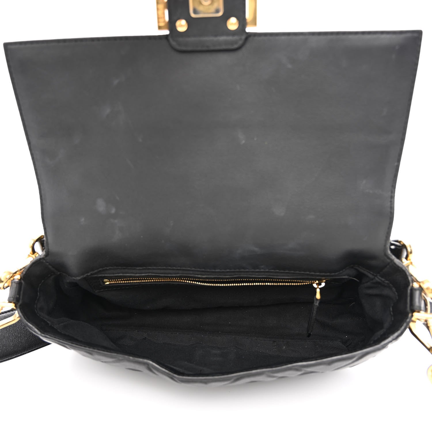 Fendi Nappa FF 1974 Embossed Baguette Black 5 of 14