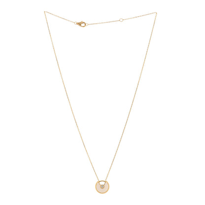 Cartier 18K Yellow Gold Diamond Mother of Pearl XS Amulette de Cartier Pendant Necklace 2 of 3